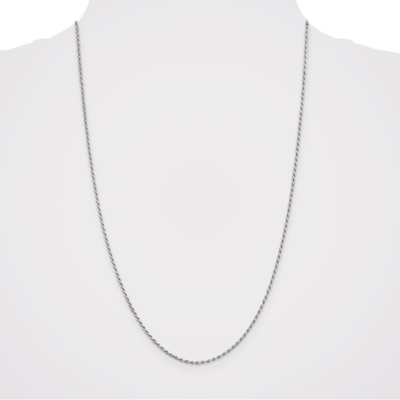 24” Sterling Silver Rope Chain Necklace - Picture 3 of 3